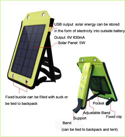 5W は携帯電話のための携帯用太陽移動式充電器を防水します
